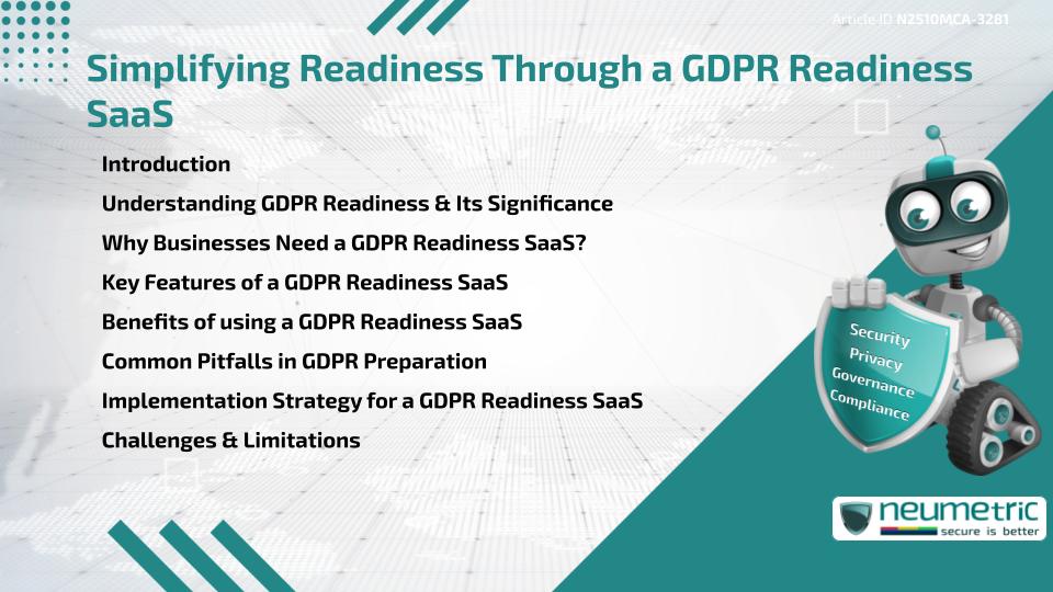 Simplifying Readiness Through a GDPR Readiness SaaS