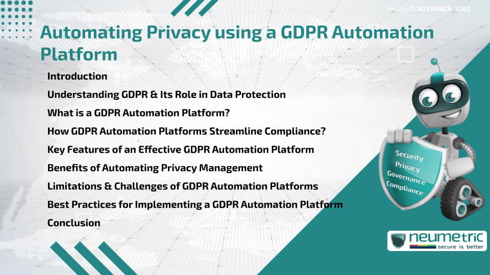 Automating Privacy using a GDPR Automation Platform
