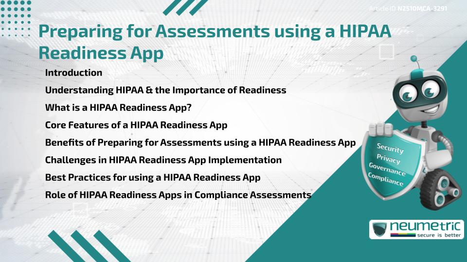 Preparing for Assessments using a HIPAA Readiness App