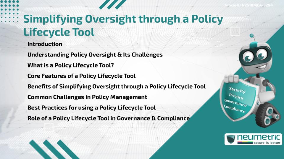 Simplifying Oversight through a Policy Lifecycle Tool