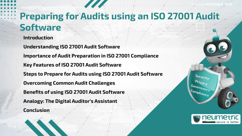 Preparing for Audits using an ISO 27001 Audit Software