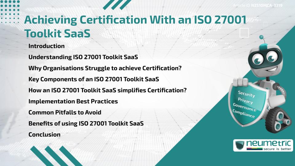 Achieving Certification With an ISO 27001 Toolkit SaaS