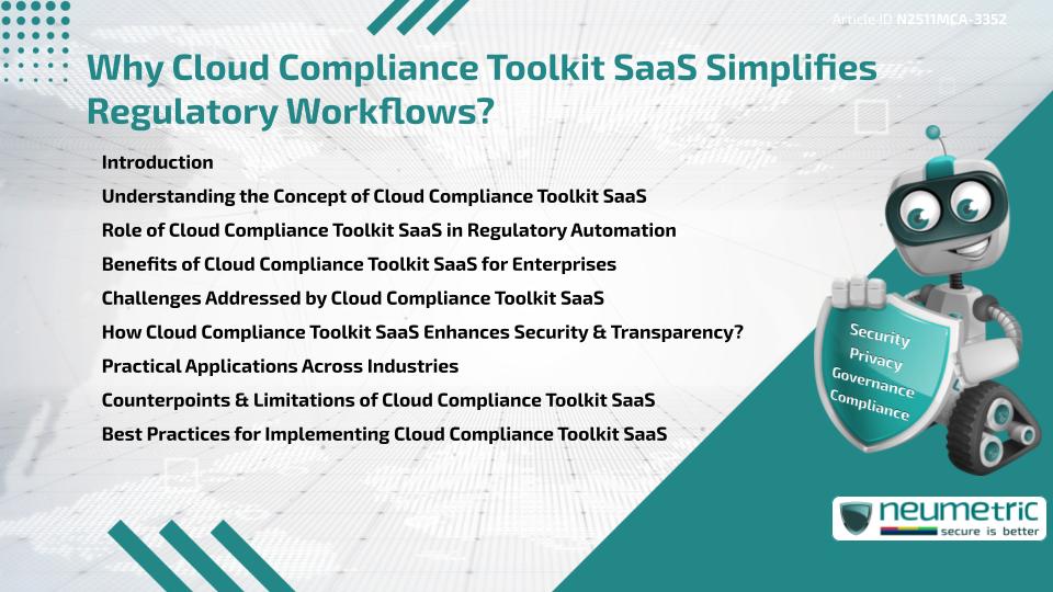 Why Cloud Compliance Toolkit SaaS Simplifies Regulatory Workflows?