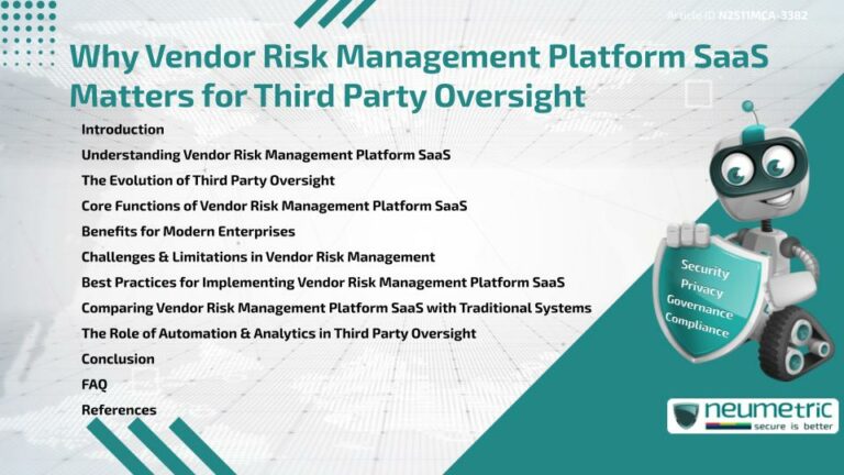 Why Vendor Risk Management Platform SaaS Matters for Third Party Oversight