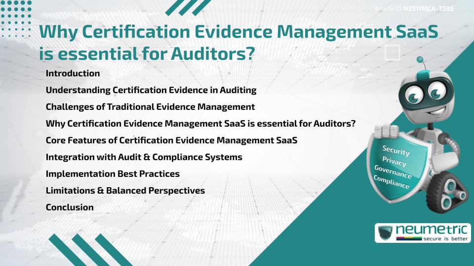 Why Certification Evidence Management SaaS is essential for Auditors?