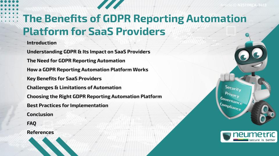 The Benefits of GDPR Reporting Automation Platform for SaaS Providers