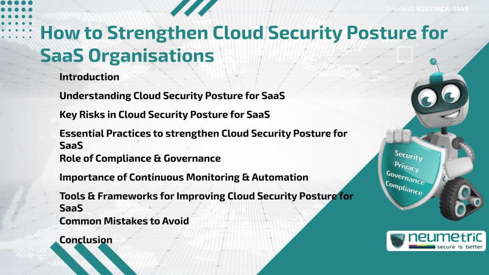 How to Strengthen Cloud Security Posture for SaaS Organisations