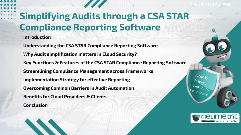 Simplifying Audits through a CSA STAR Compliance Reporting Software