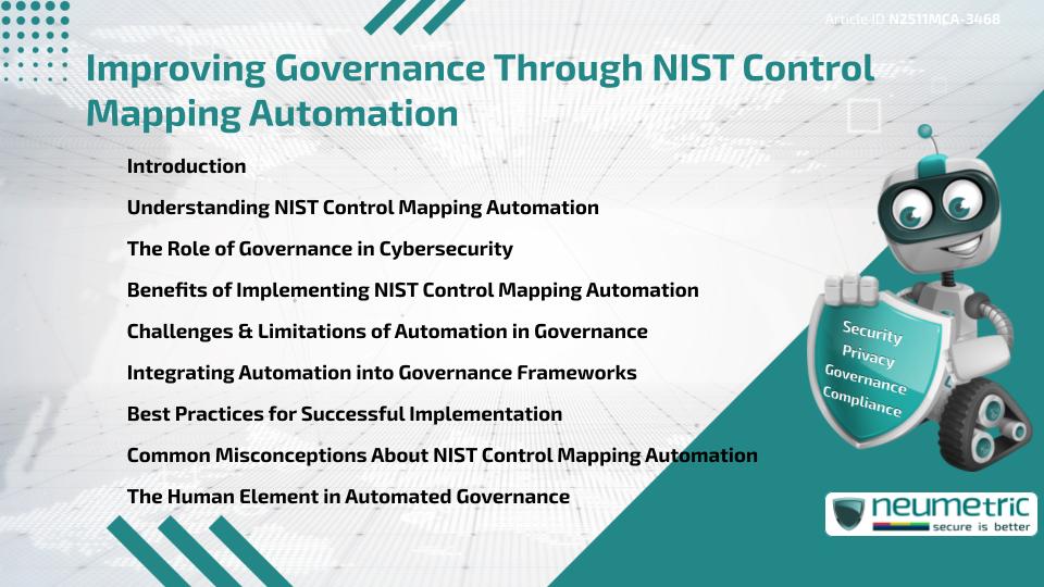 Improving Governance Through NIST Control Mapping Automation
