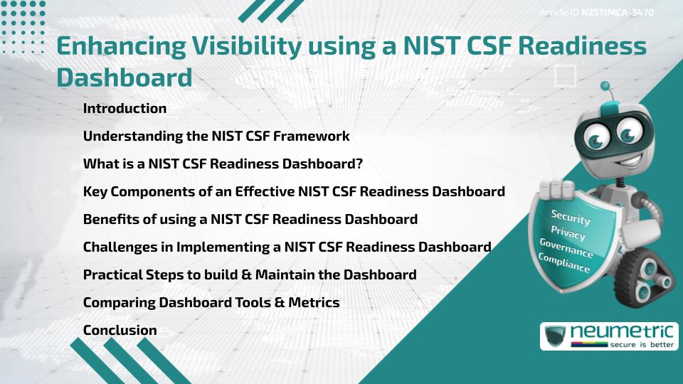 Enhancing Visibility using a NIST CSF Readiness Dashboard