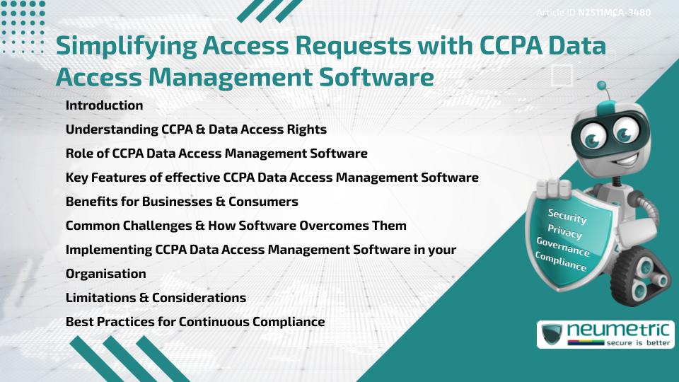 Simplifying Access Requests with CCPA Data Access Management Software