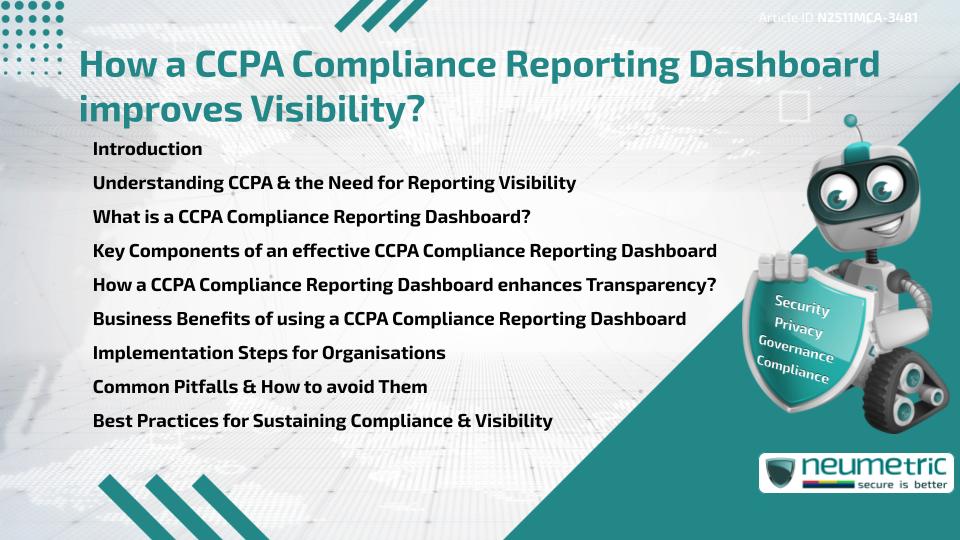 How a CCPA Compliance Reporting Dashboard improves Visibility?