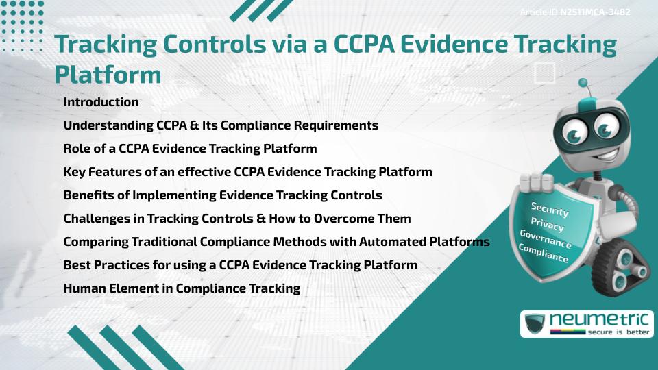 Tracking Controls via a CCPA Evidence Tracking Platform
