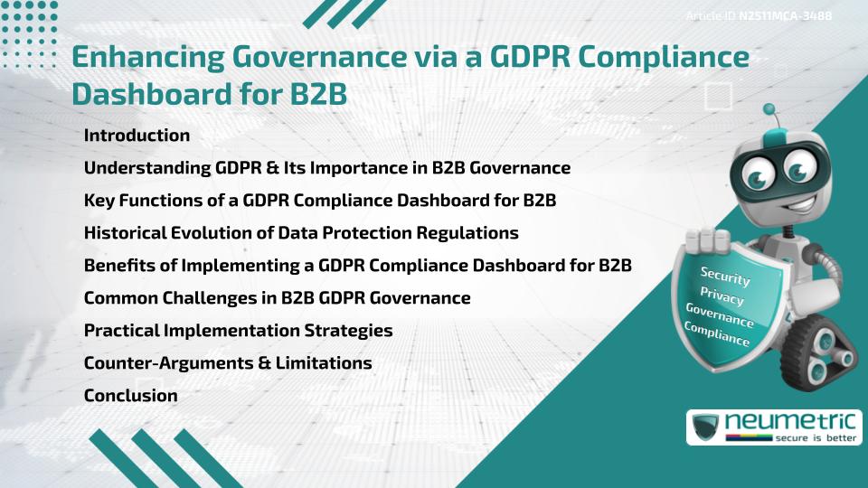 Enhancing Governance via a GDPR Compliance Dashboard for B2B