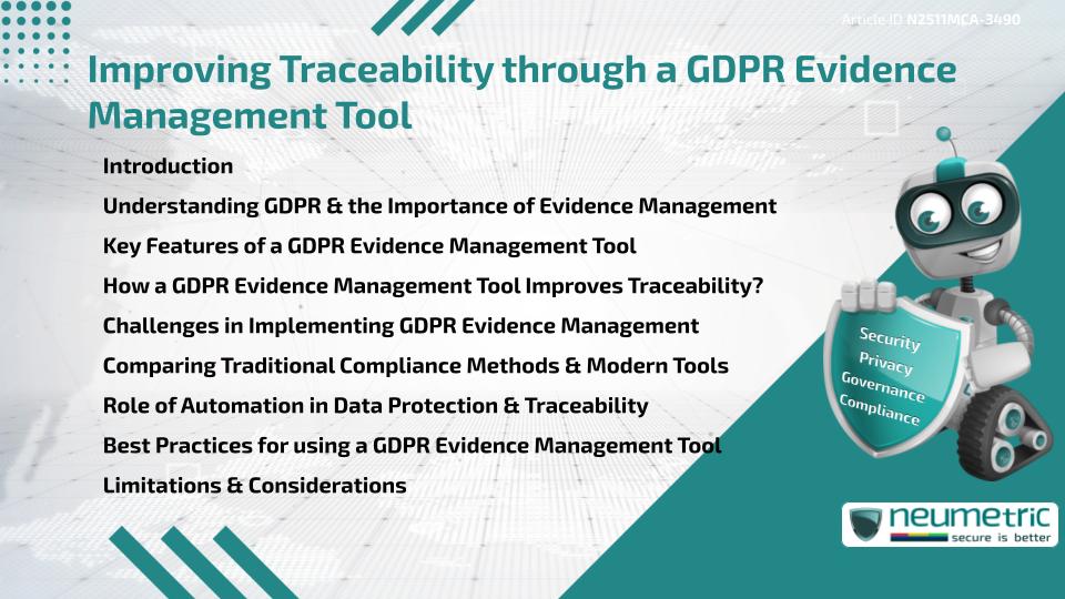 Improving Traceability through a GDPR Evidence Management Tool
