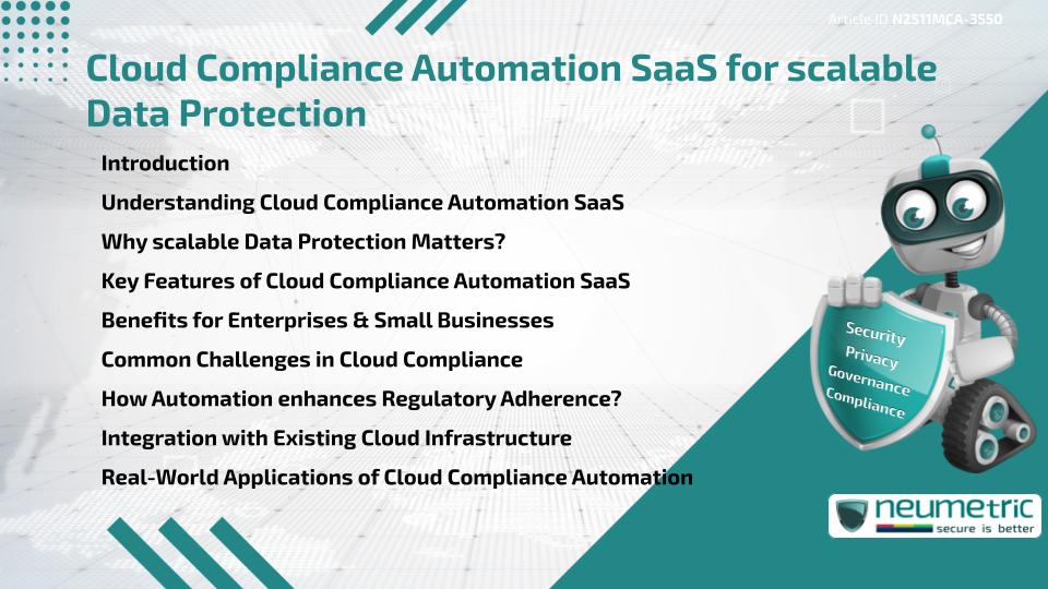 Cloud Compliance Automation SaaS for scalable Data Protection