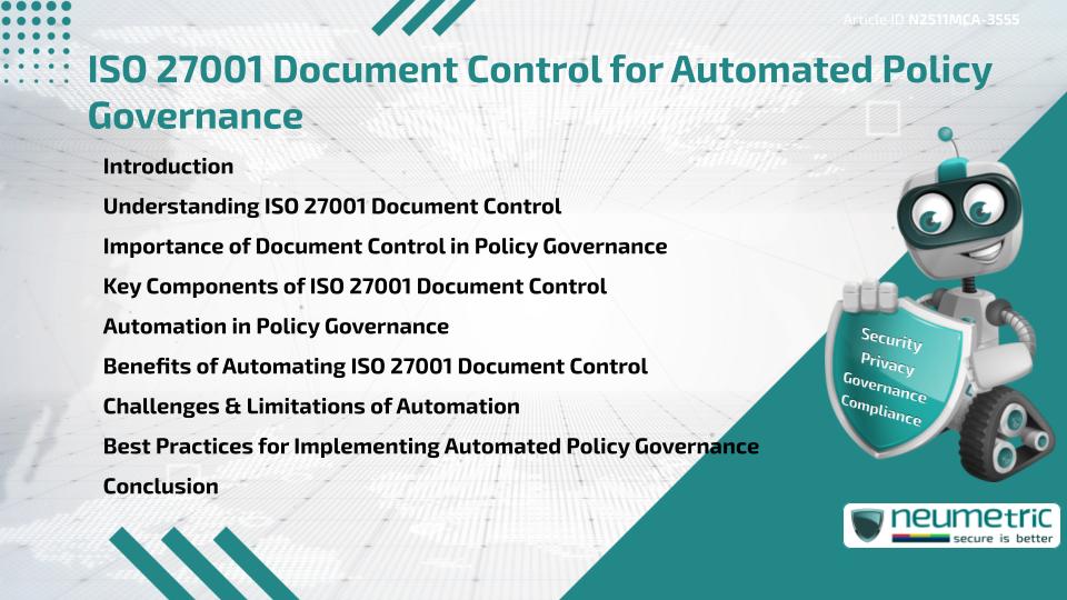 ISO 27001 Document Control for Automated Policy Governance