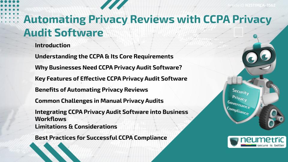 Automating Privacy Reviews with CCPA Privacy Audit Software