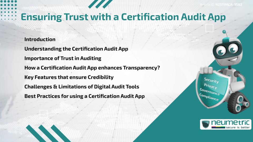 Ensuring Trust with a Certification Audit App