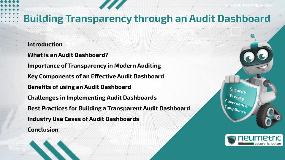 Building Transparency through an Audit Dashboard