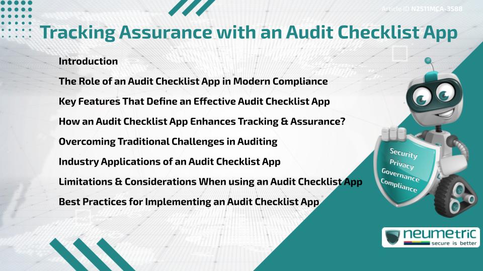 Tracking Assurance with an Audit Checklist App