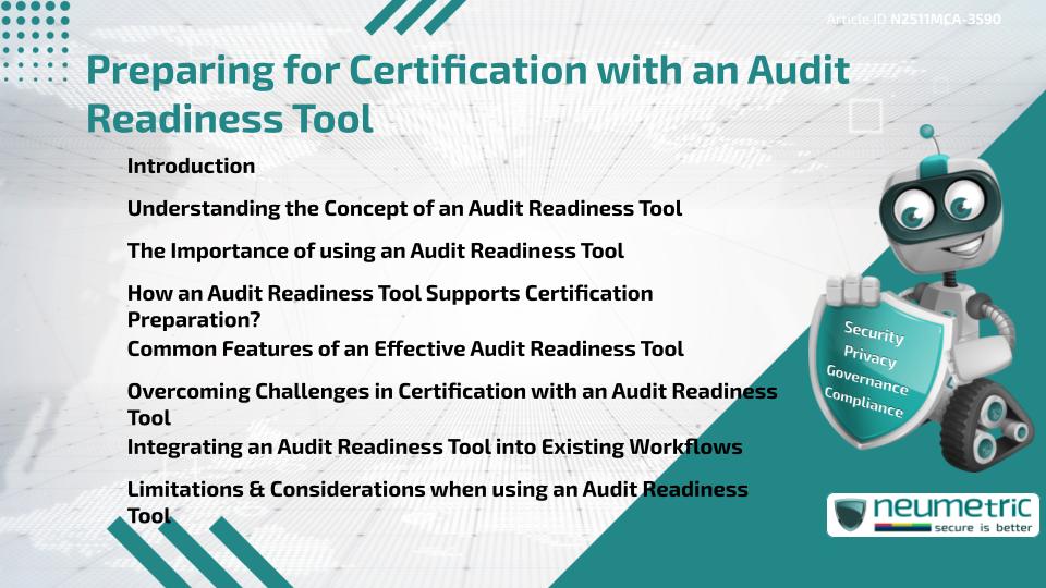 Preparing for Certification with an Audit Readiness Tool
