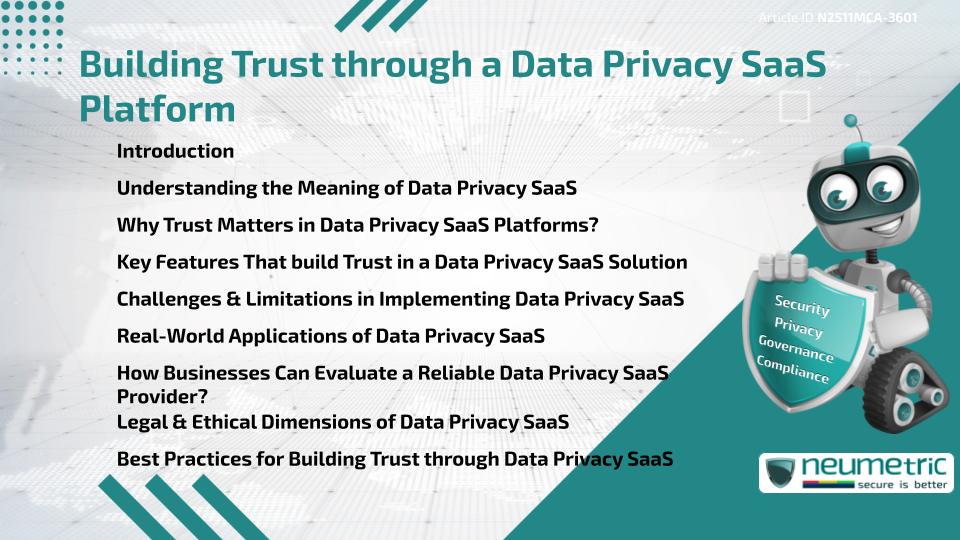 Building Trust through a Data Privacy SaaS Platform