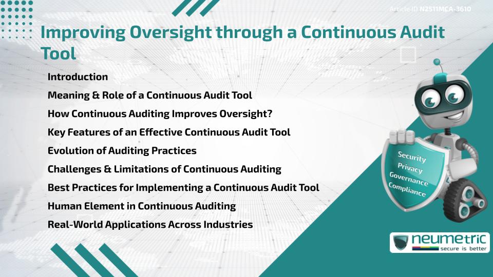 Improving Oversight through a Continuous Audit Tool
