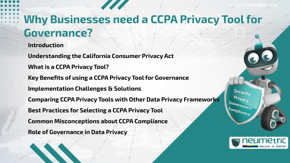 Why Businesses need a CCPA Privacy Tool for Governance?