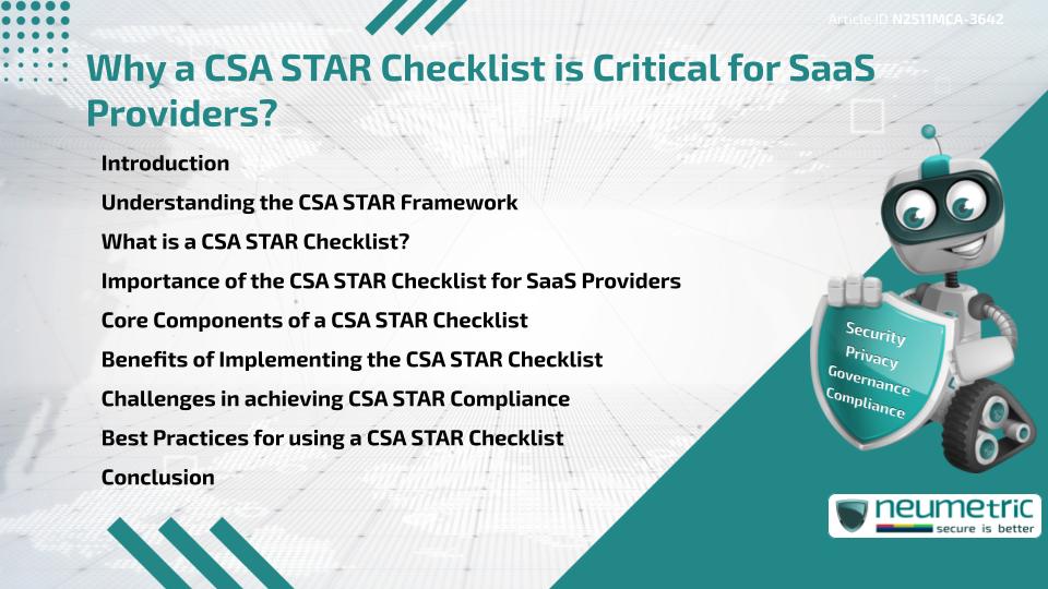 Why a CSA STAR Checklist is Critical for SaaS Providers?