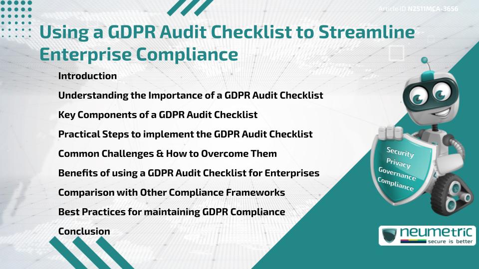 Using a GDPR Audit Checklist to Streamline Enterprise Compliance