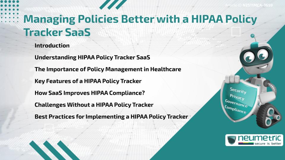 Managing Policies Better with a HIPAA Policy Tracker SaaS