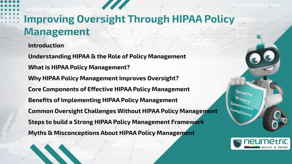 Improving Oversight Through HIPAA Policy Management