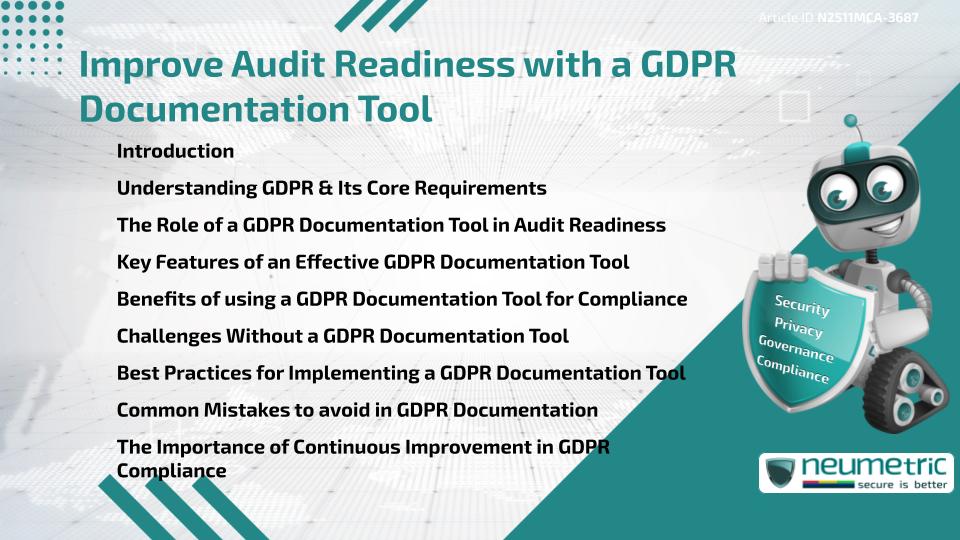 Improve Audit Readiness with a GDPR Documentation Tool