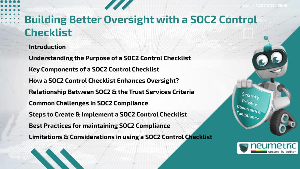 Building Better Oversight with a SOC2 Control Checklist