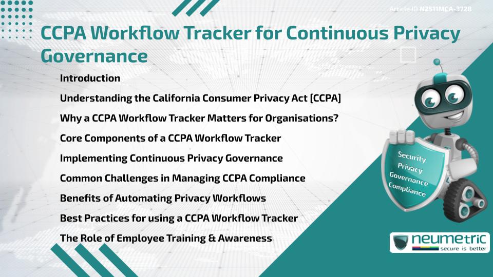 CCPA Workflow Tracker for Continuous Privacy Governance