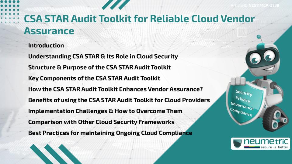 CSA STAR Audit Toolkit for Reliable Cloud Vendor Assurance