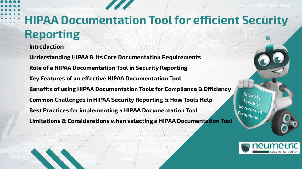 HIPAA Documentation Tool for efficient Security Reporting