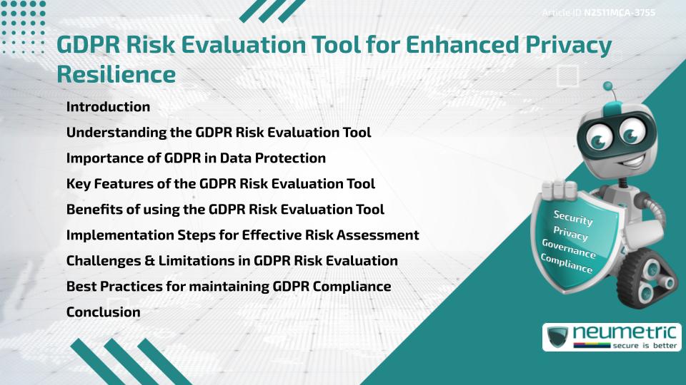 GDPR Risk Evaluation Tool for Enhanced Privacy Resilience