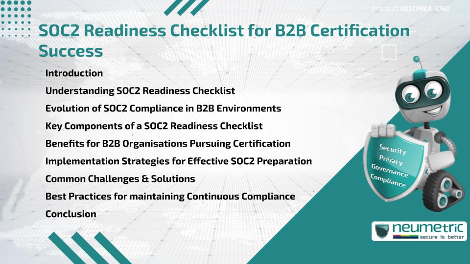 SOC2 Readiness Checklist for B2B Certification Success