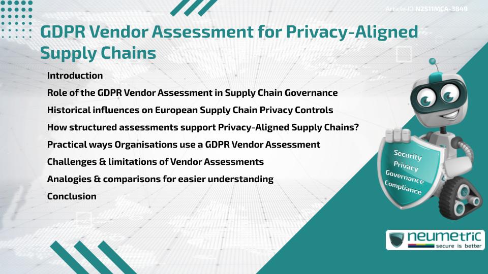 GDPR Vendor Assessment for Privacy-Aligned Supply Chains