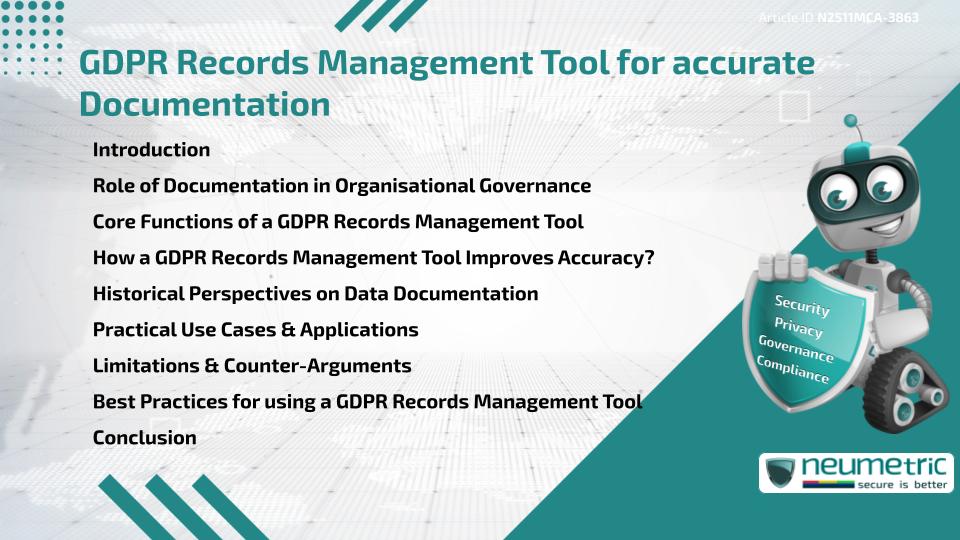 GDPR Records Management Tool for accurate Documentation
