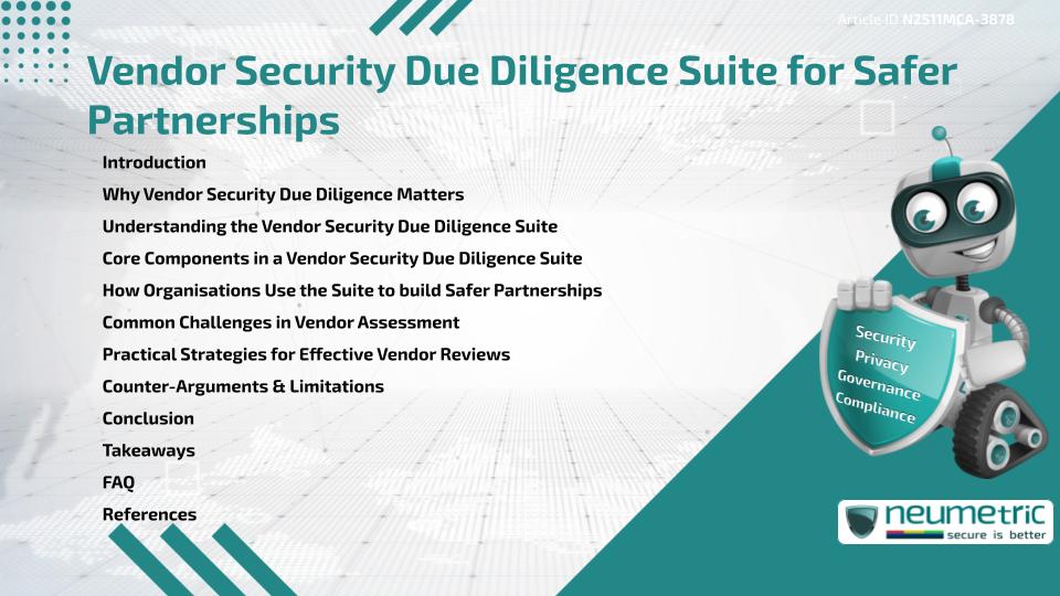 Vendor Security Due Diligence Suite for Safer Partnerships
