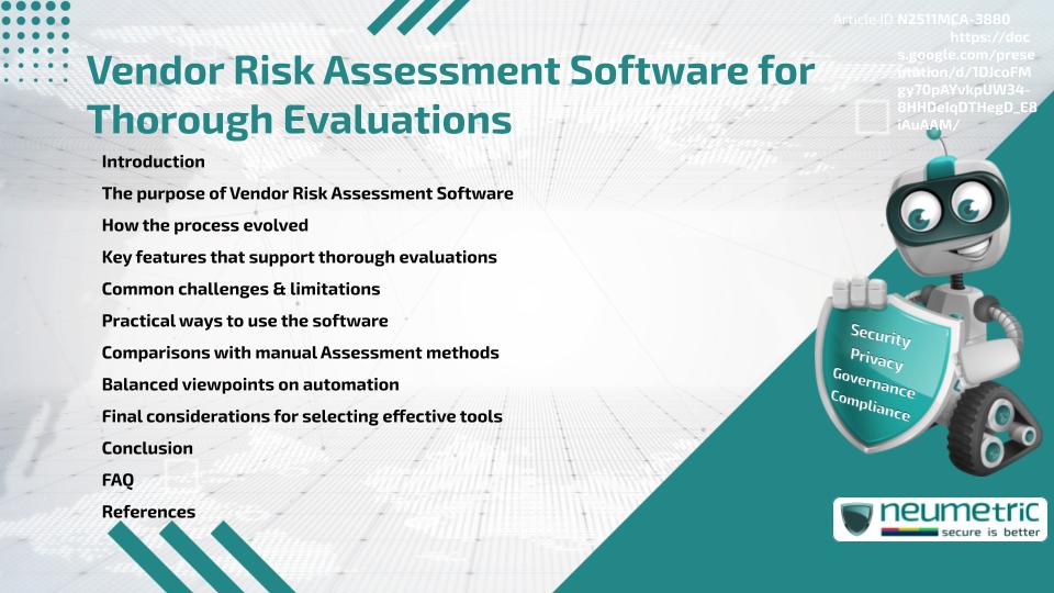 Vendor Risk Assessment Software for Thorough Evaluations