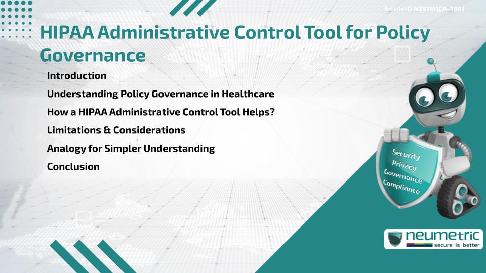 HIPAA Administrative Control Tool for Policy Governance
