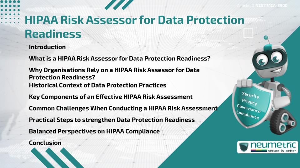 HIPAA Risk Assessor for Data Protection Readiness