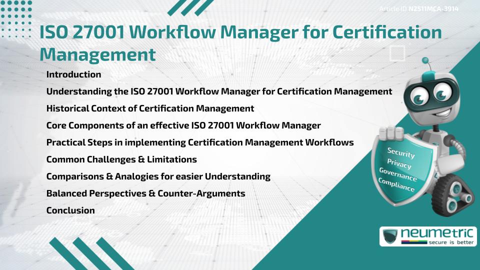 ISO 27001 Workflow Manager for Certification Management