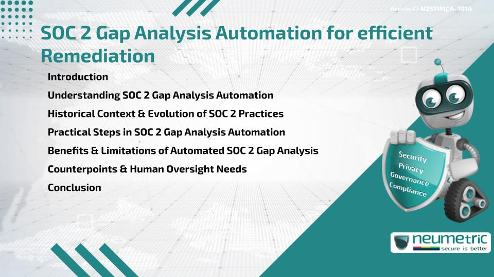 SOC 2 Gap Analysis Automation for efficient Remediation