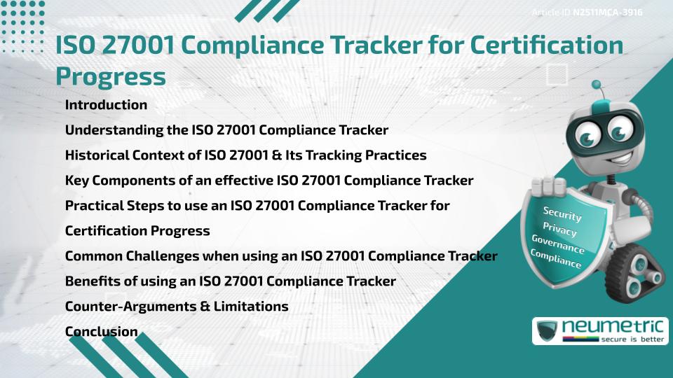 ISO 27001 Compliance Tracker for Certification Progress