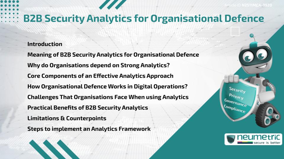 B2B Security Analytics for Organisational Defence